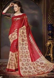 Bhagalpuri Silk Saree in Red