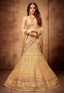 Dori Work Lehenga in Beige