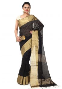 Block Printed Cotton Maheshwari Saree