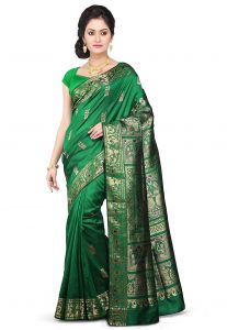 Handloom Pure Sournachuri Silk Saree in Green