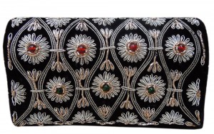 Black Velvet Dabka Clutch at Utsav Fashion