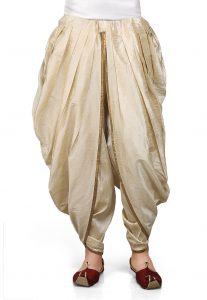 Dupion Silk Dhoti in Light Beige