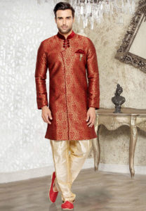 red-sherwani