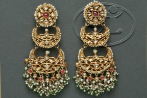 Intricately Embellished, Multi-Layered Kundan Earrings (Image: https://www.pinterest.com)