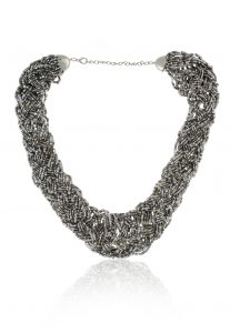 Beaded Necklace in Grey