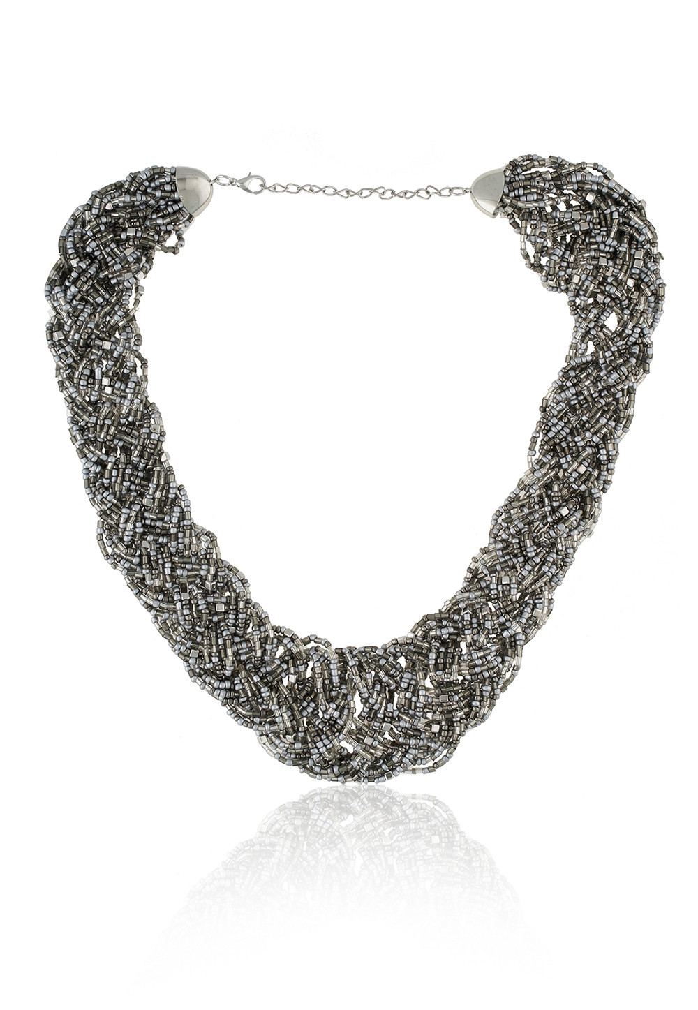 beaded-necklace-in-grey - Utsavpedia