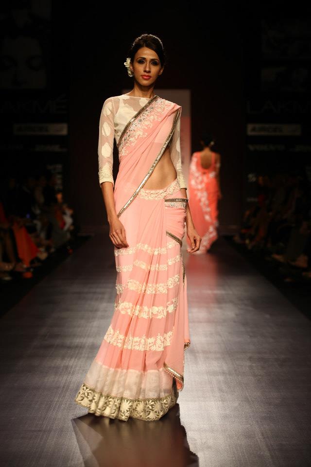 Chiffon Sari in Pastel Color