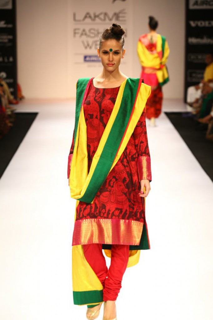 Kalamkari Kurti on Indian Runway