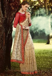 Embroidered Chiffon Saree