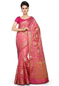 Banarasi Handloom Art Silk Saree in Pink