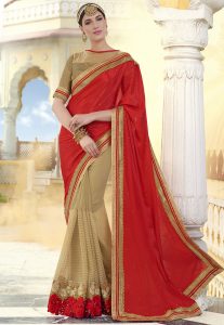 chiffon-red-saree