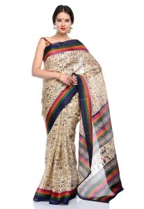 Bhagalpuri Silk Saree With Warli Prints