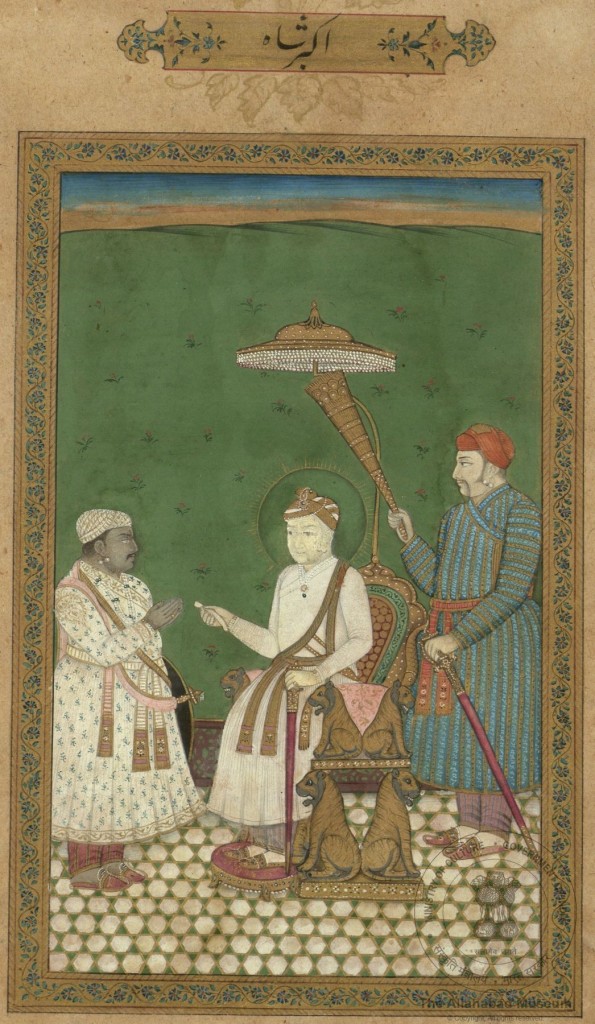 An old painting from the Mughal Era showing Bagalbandi style of those times. (Image: museumsofindia.gov.in)