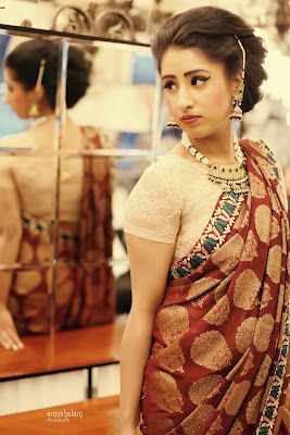 Ajrakh Modal Saree with Tussar Pant & Shirt- Indo-Western Style – Dharang