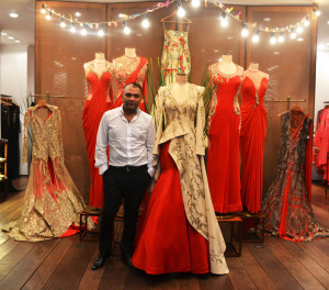 Gaurav Gupta along with his Creations for AW'14 (Image: http://www.thepurplewindow.com/)