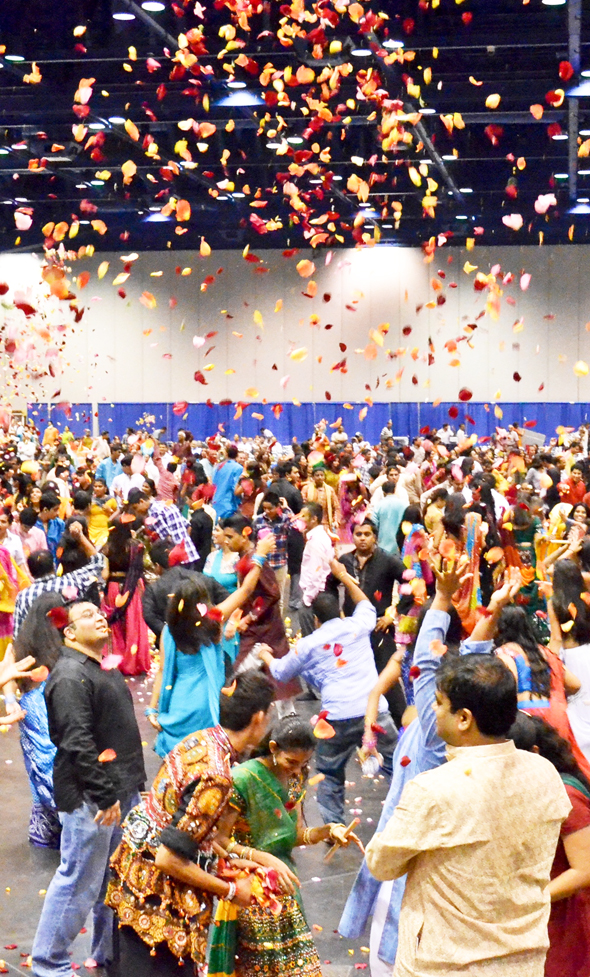 This 2015 image shows devotees celebrating Krishna Janmashtami at the George R. Brown Convention Center, Greater Houston,  United States of America. (Image: Indoamerican-news.com)