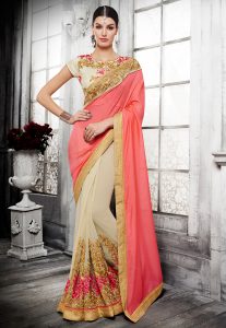 georgette-half-half-saree